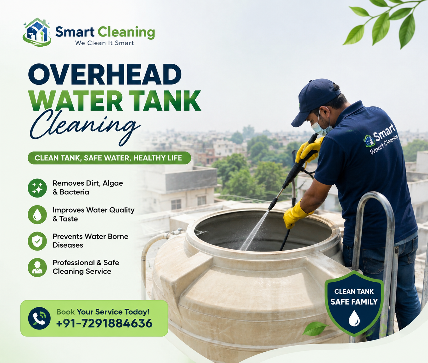 Overhead Water Tank Cleaning
